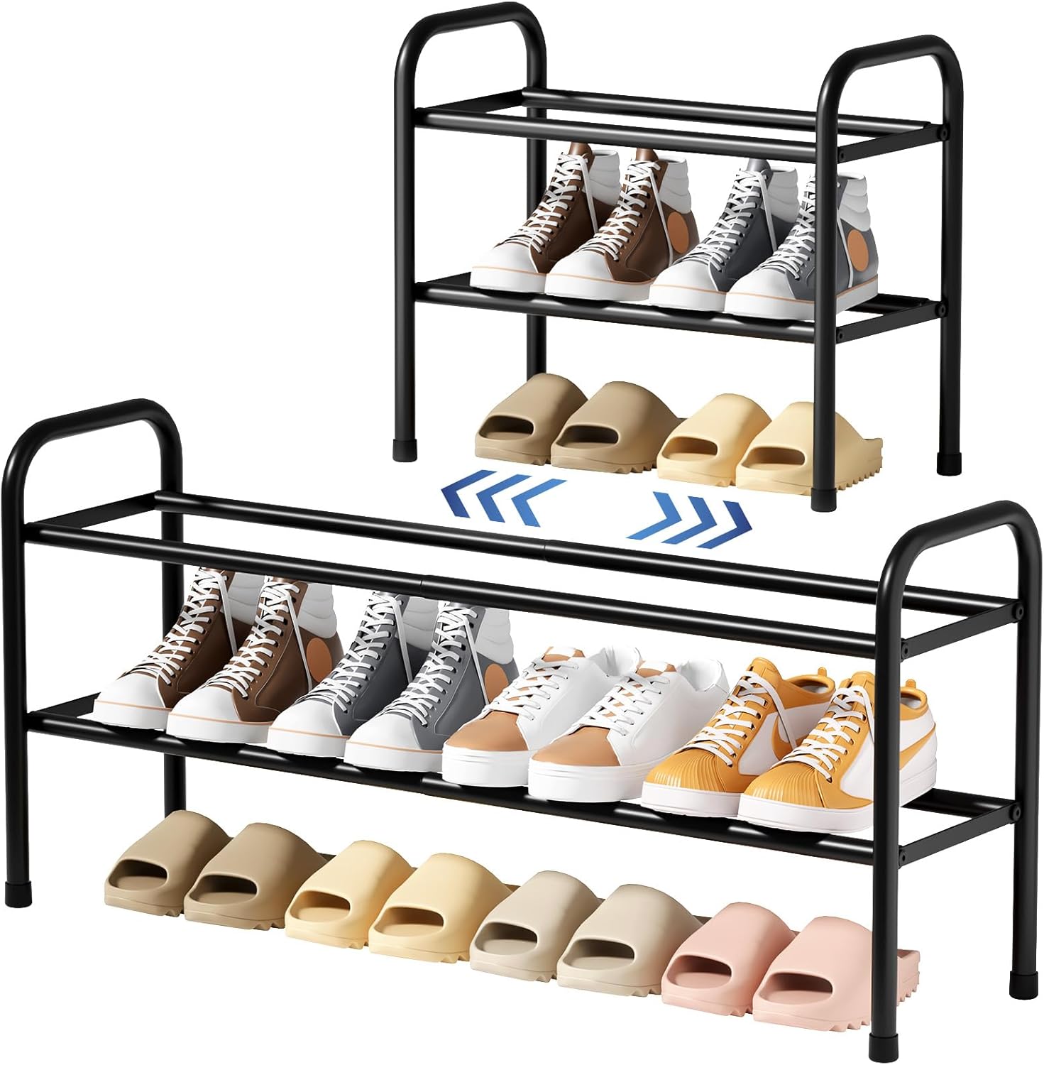 Kitsure Extendable Shoe Rack - 2-Tier Adjustable Metal Shoe  deal at Amazon