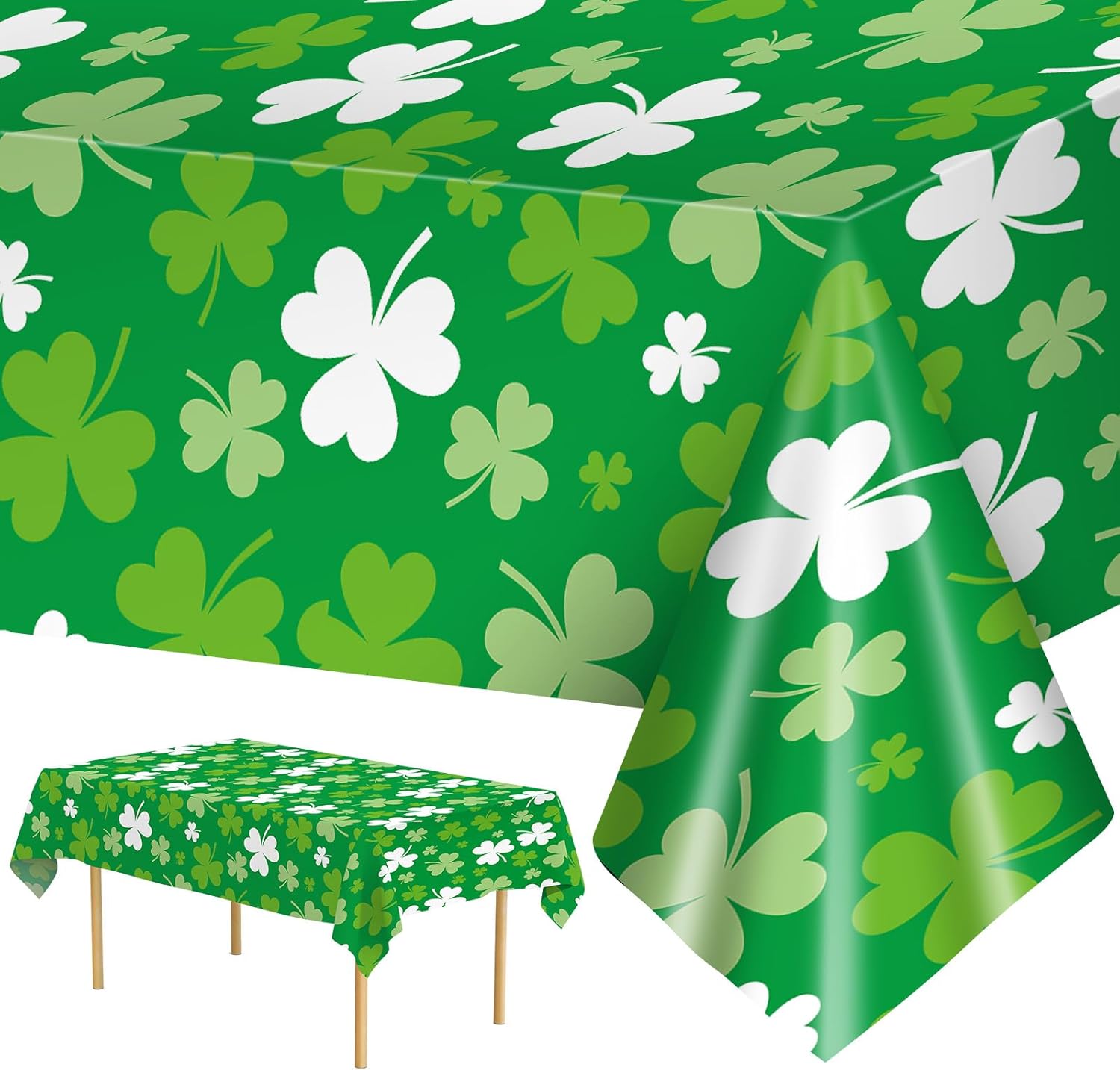 2 Pack St Patrick's Day Tablecloth - Green Shamrock Table Cl deal at Amazon