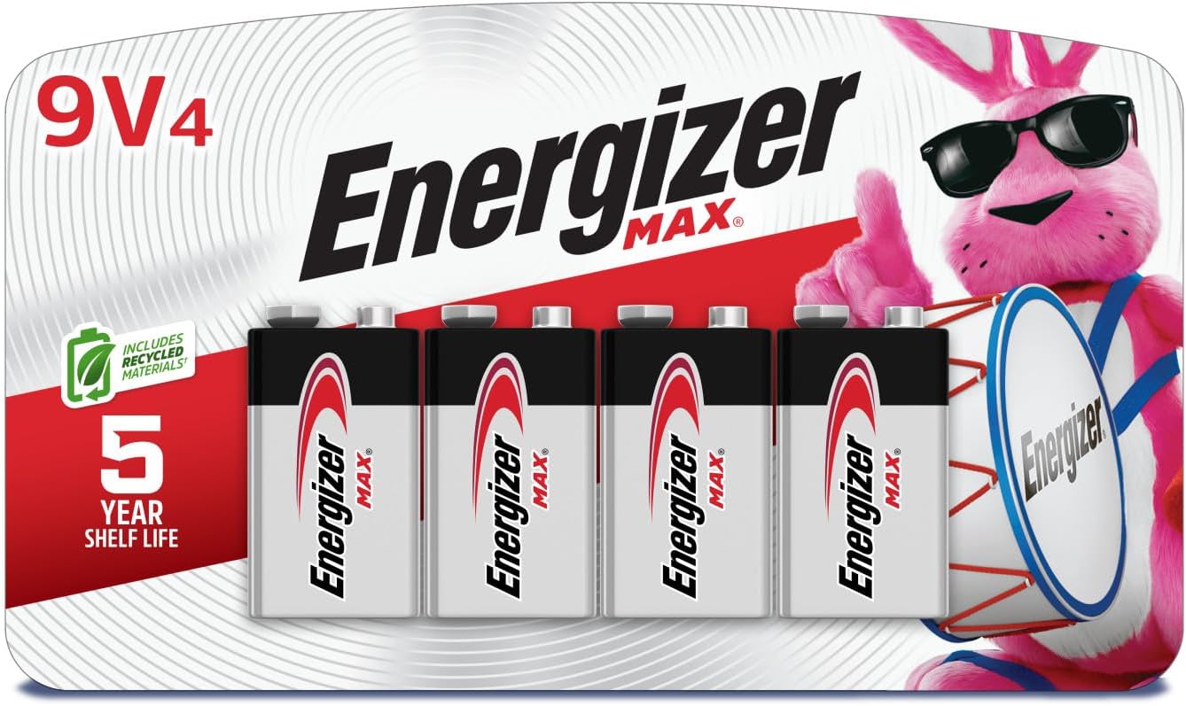 Energizer MAX 9V Batteries (4 Pack), 9 Volt Alkaline Batteri deal at Amazon