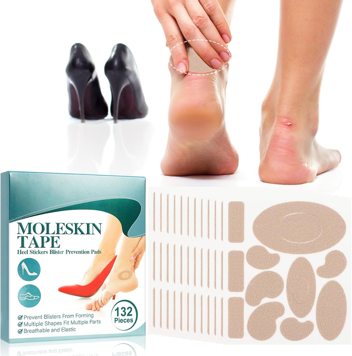 132PCS Moleskin Adhesive Pads for Feet, Flannel Adhesive Pad deal at Amazon