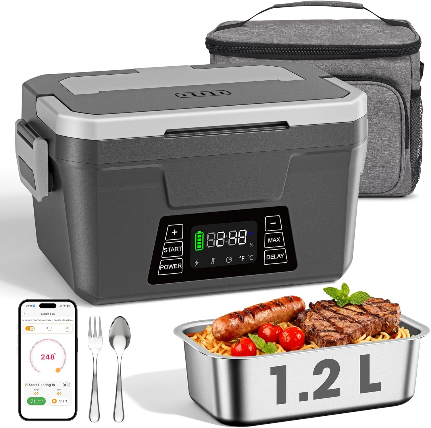 Herrfilk Cordless Electric Lunch Box for Adults with APP Con deal at Amazon