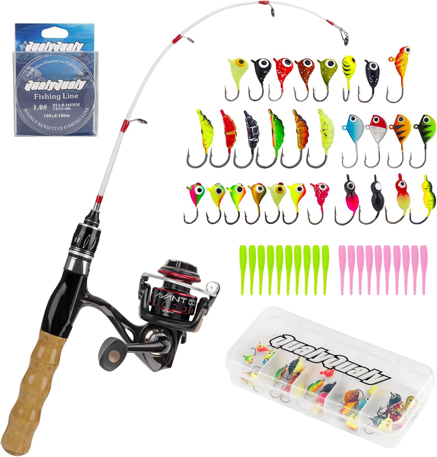 QualyQualy Ice Fishing Rod and Reel Combo, 24'' Ice Fishing  deal at Amazon