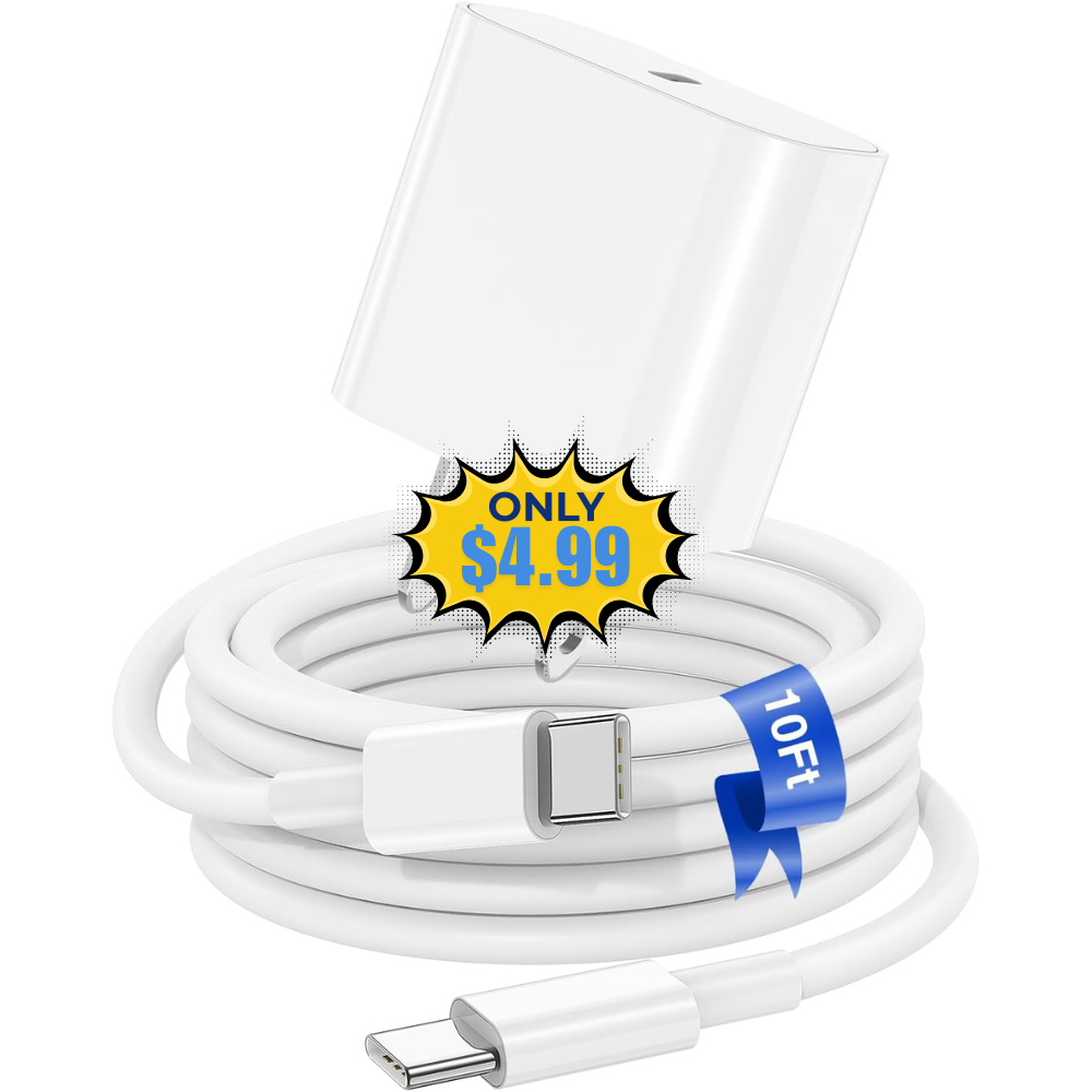Fast Charger Block and 10ft Type C Cable Deal: Use Promo Code JWG4YY38