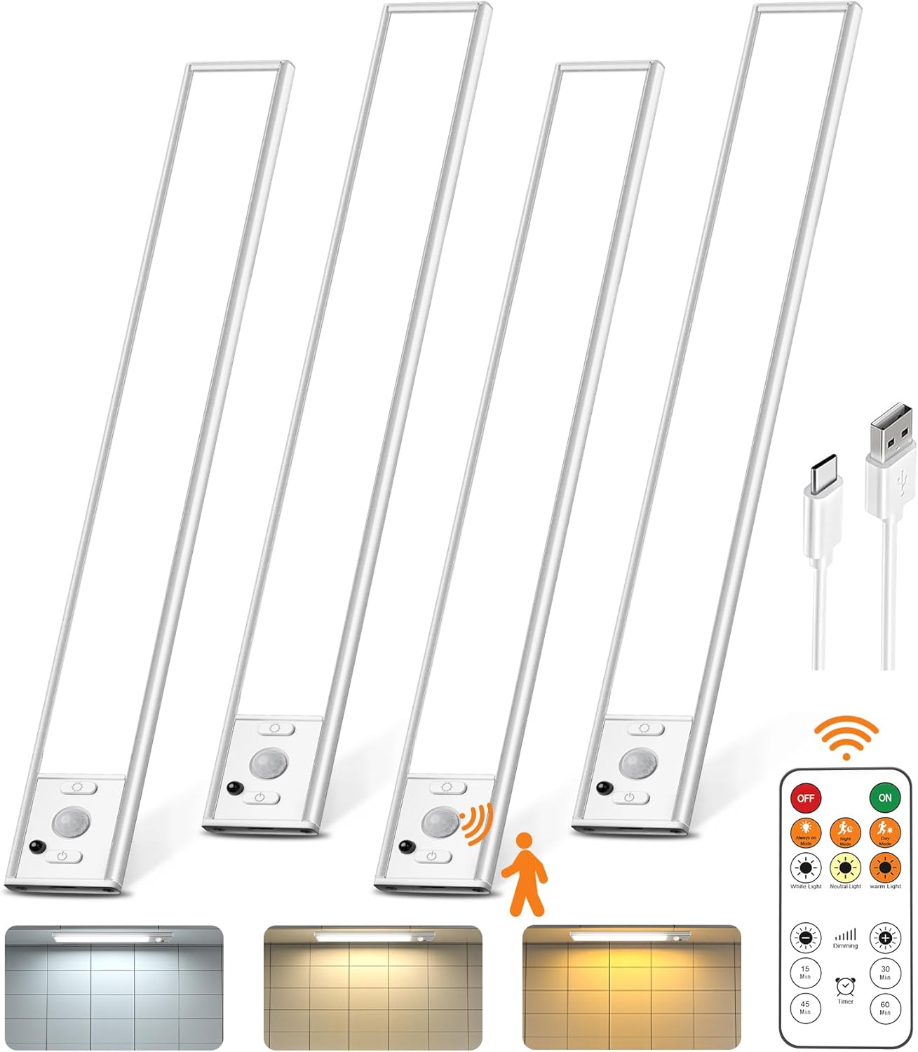 12inch Under Cabinet Lighting with Remote, 2500mAh Rechargea deal at Amazon