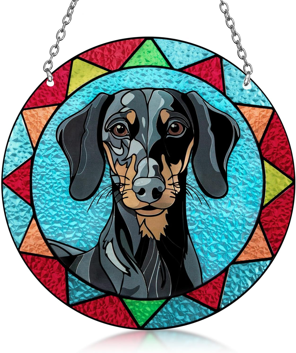 Dachshund Suncatcher for Window Hanging Decor - Stained Glas deal at Amazon