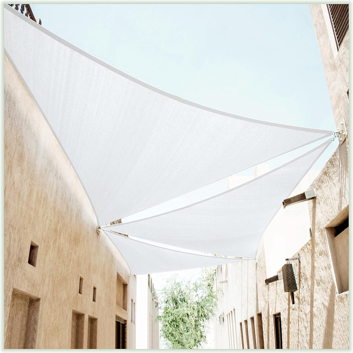 ColourTree 18' x 18' x 18' White Sun Shade Sail Triangle CTS deal at Amazon