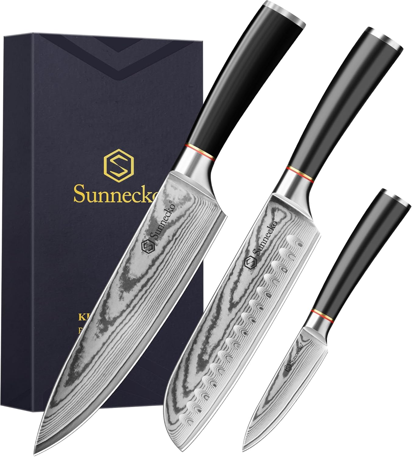 Sunnecko Damascus Knives Set,Japanese VG10 Core Steel Damasc deal at Amazon