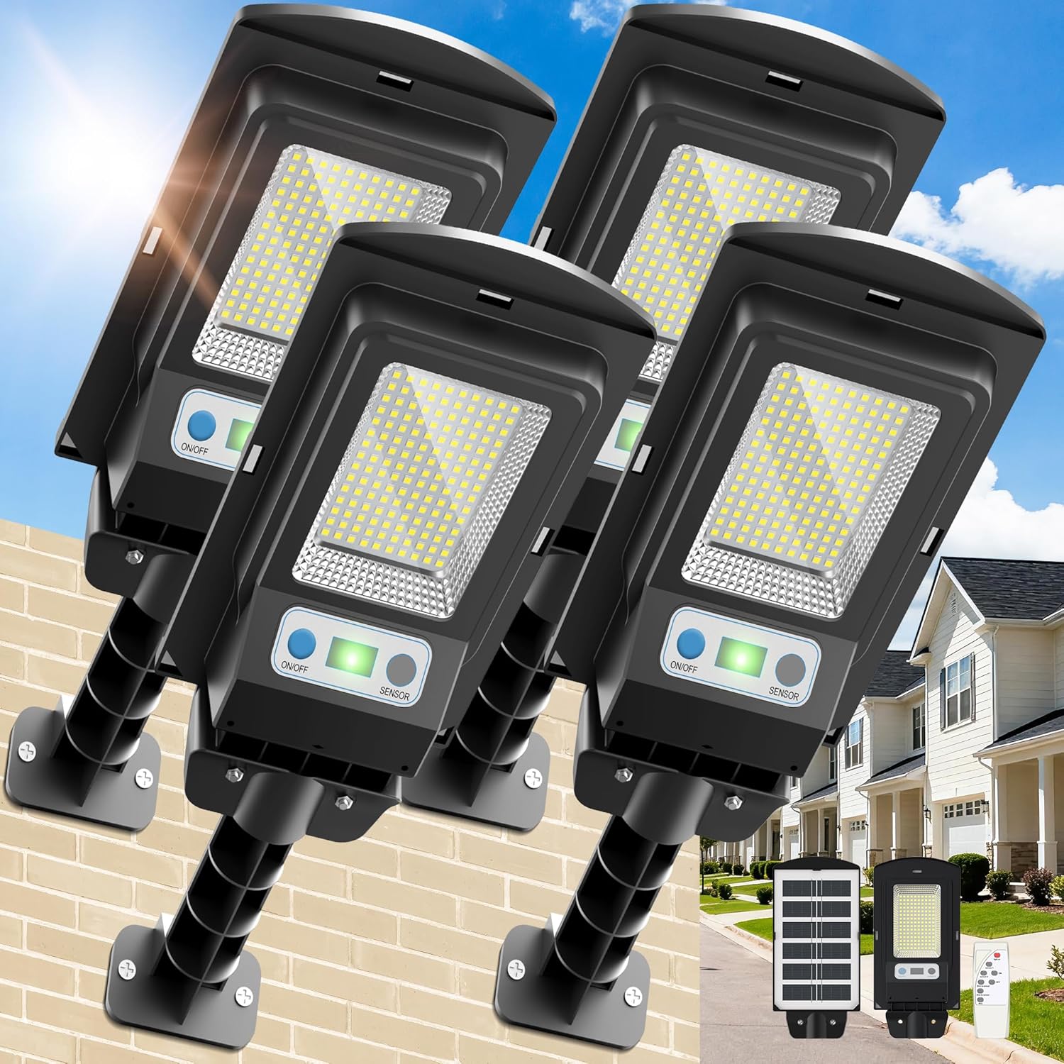 WYWNA Solar Lights Outdoor, IP66 Waterproof Motion Sensor Po deal at Amazon