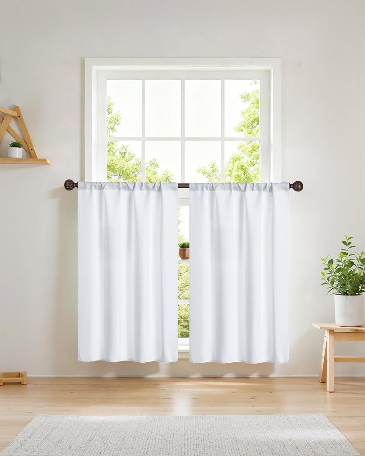 Easy Home Short Blackout Window Curtain Rod Pocket Thermal P deal at Amazon