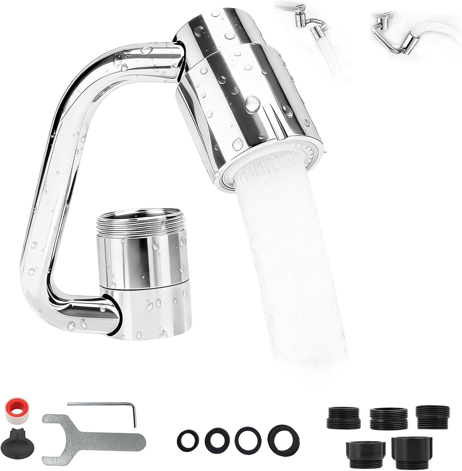 U-Shaped Faucet Extender Deal with 1080° Rotation & Dual Spray Modes