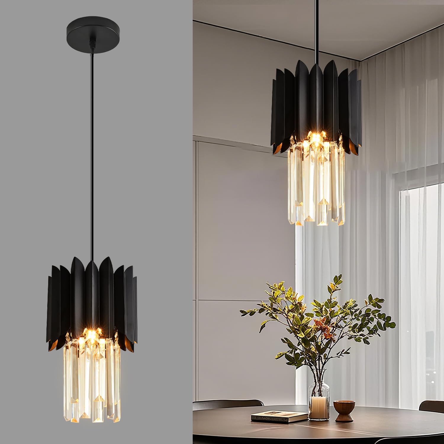 Vodcrindax 1-Light Modern Semi Flush Mount Ceiling Pendant L deal at Amazon