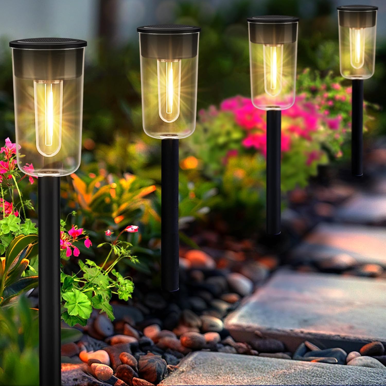 Qualdout Solar Pathway Lights Outdoo 8 Pack, Bright Solar Pa deal at Amazon