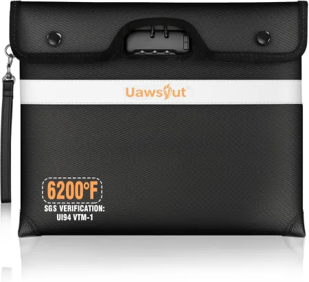 Uawsyut Fireproof Document Bag with Lock deal at Amazon