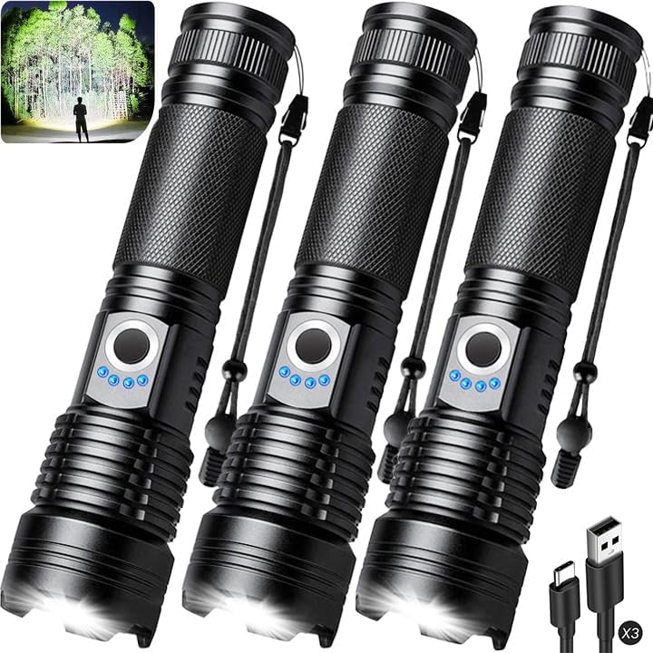 ALSTU Flashlight Rechargeable 990,000 High Lumens - 3 Pack B deal at Amazon