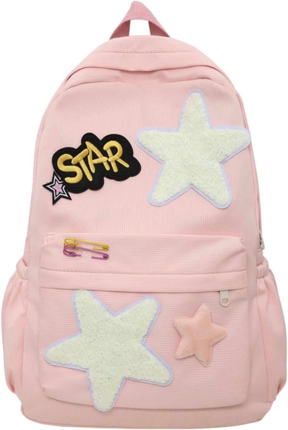 MININAI 2026 Preppy Backpack Trendy Y2K Stars Backpack Cute Aesthetic College for $19.99 (26% Off) at Amazon