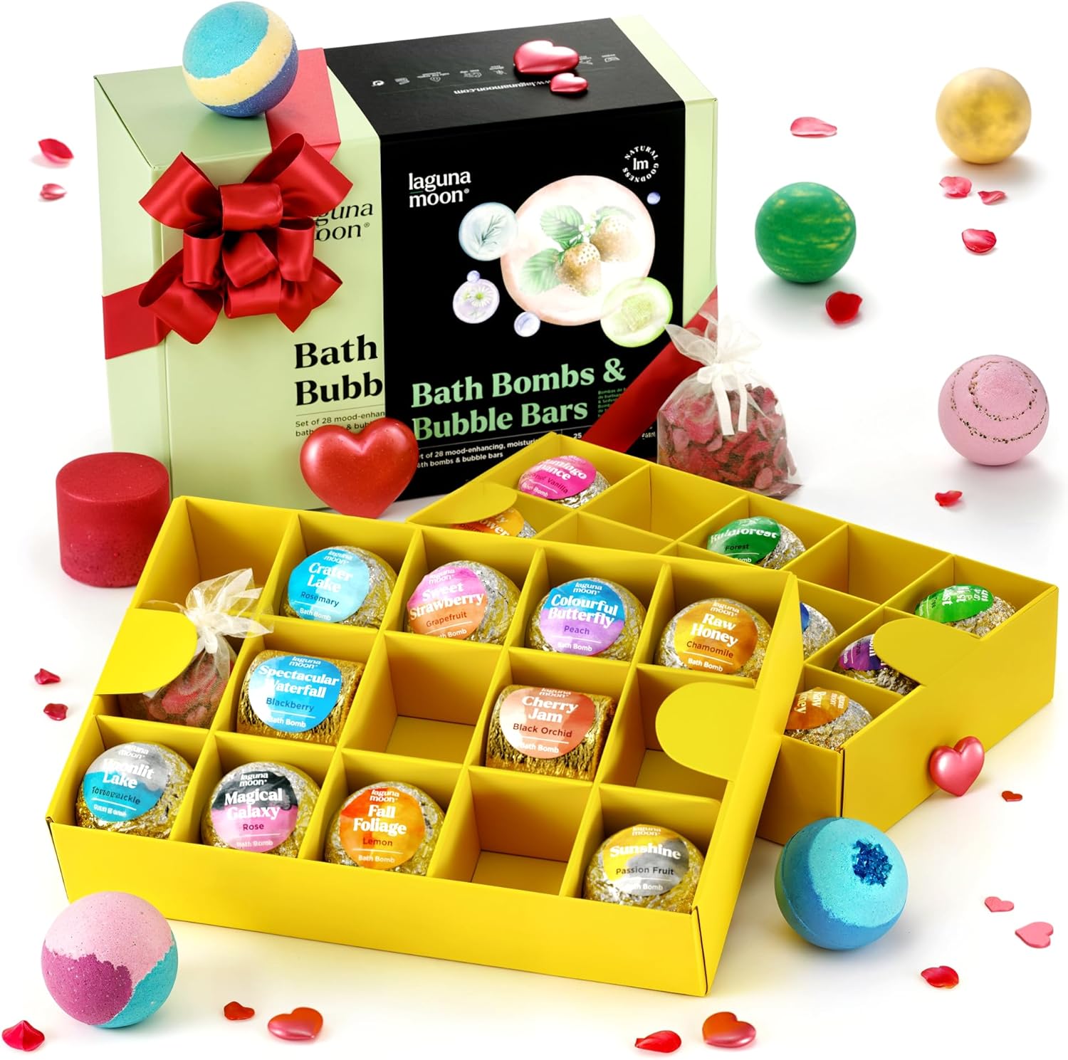 Lagunamoon Bath Bombs - 25 Extra Large Pieces, 3 Bubble Bars deal at Amazon