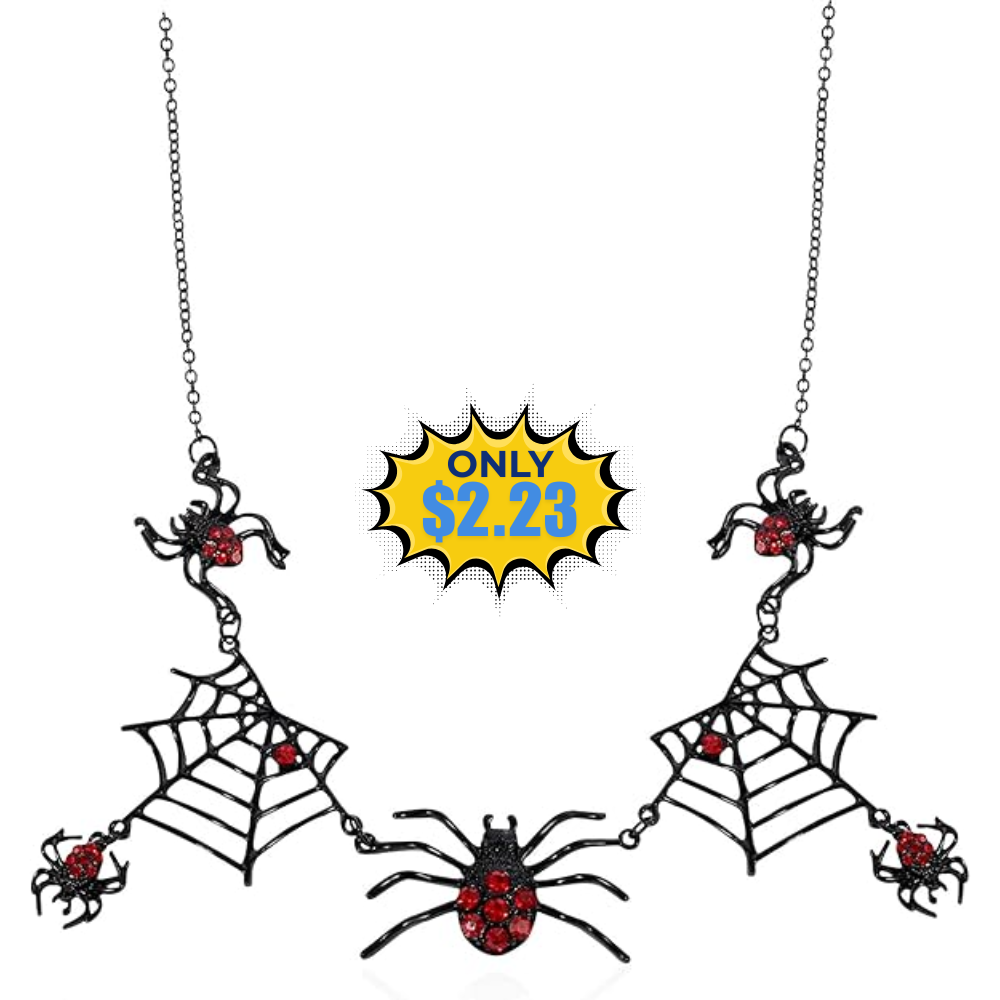 Punk Goth Halloween Spider Necklace Deal: Save 68%