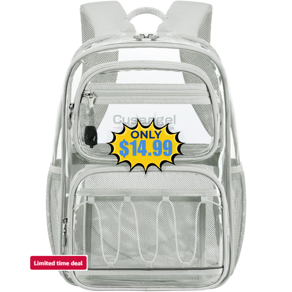 Cusangel Large Clear Backpack Deal: Save 50%