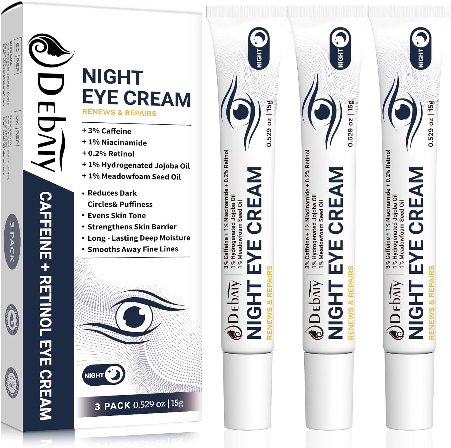 DEBAIY 3% Caffeine Eye Cream for Dark Circles Puffiness & Ba deal at Amazon