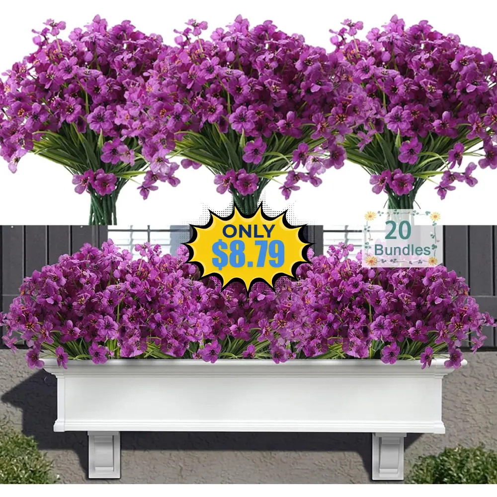 20 Bundles Outdoors Artificial Flowers Promo: Save with Code