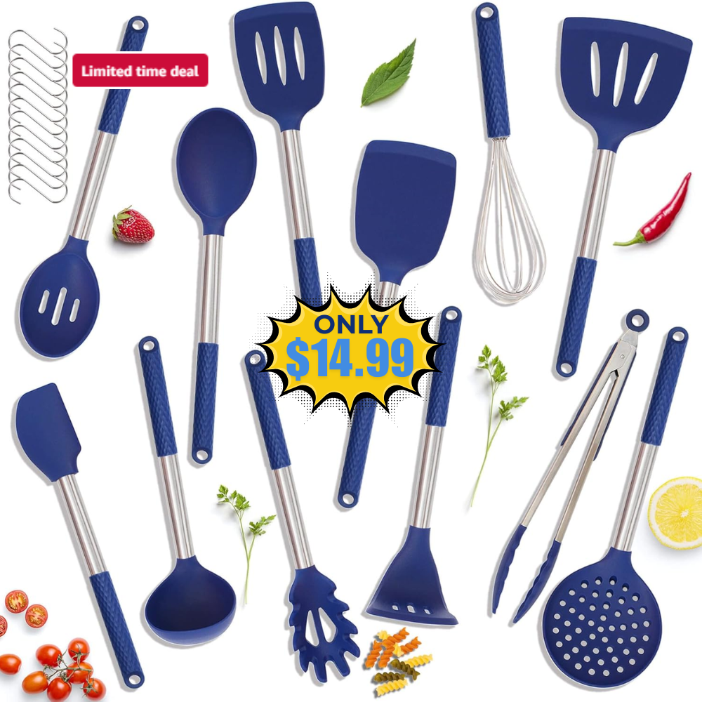 Silicone Kitchen Utensils Set – 12 Pieces Deal: Save 50%
