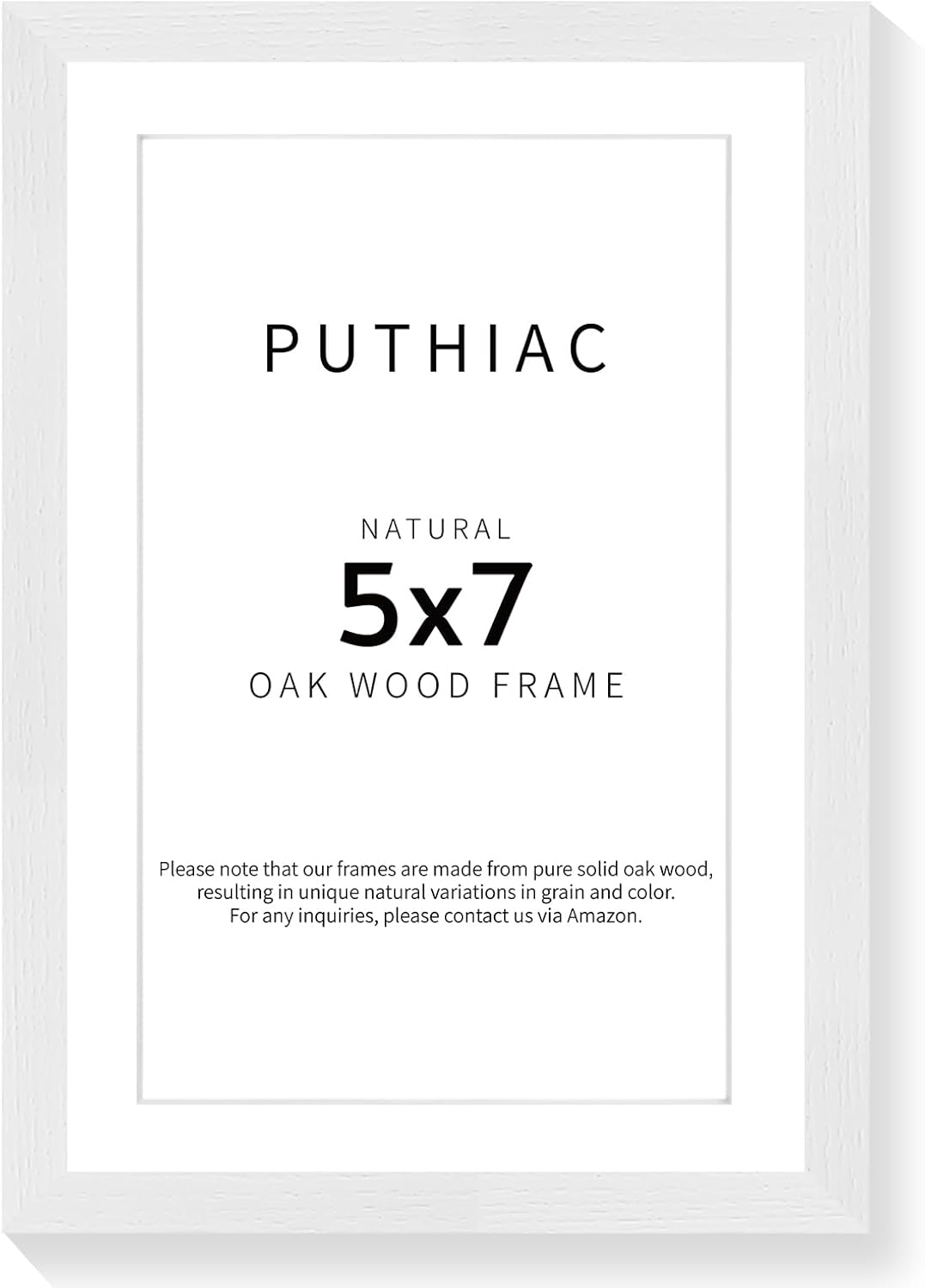 puthiac 5x7 Solid Oak Wood Picture Frame, Fits 4x6 with Mat  deal at Amazon