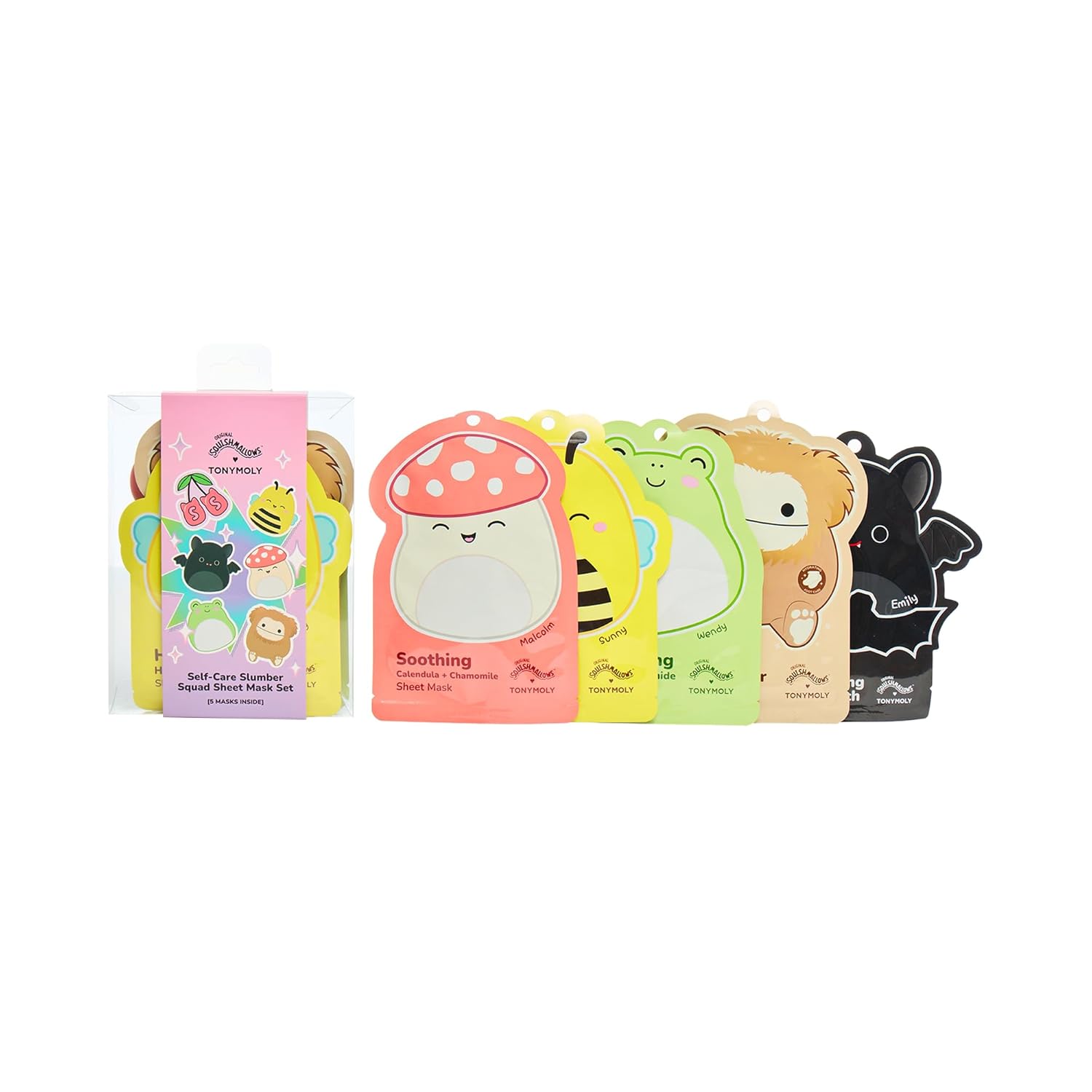 Tonymoly x Squishmallows 5-Piece Mask Set for $7.5 (50% Off) at Amazon