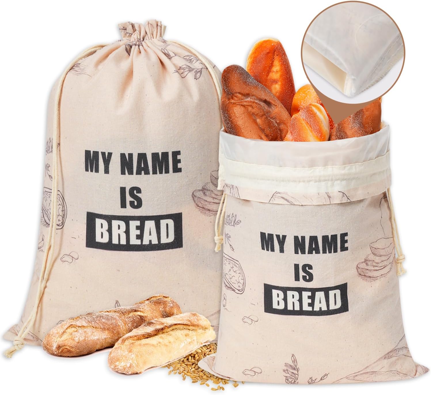 TOGETRUE Bread Bags for Homemade Bread, Organic Linen Bread  deal at Amazon