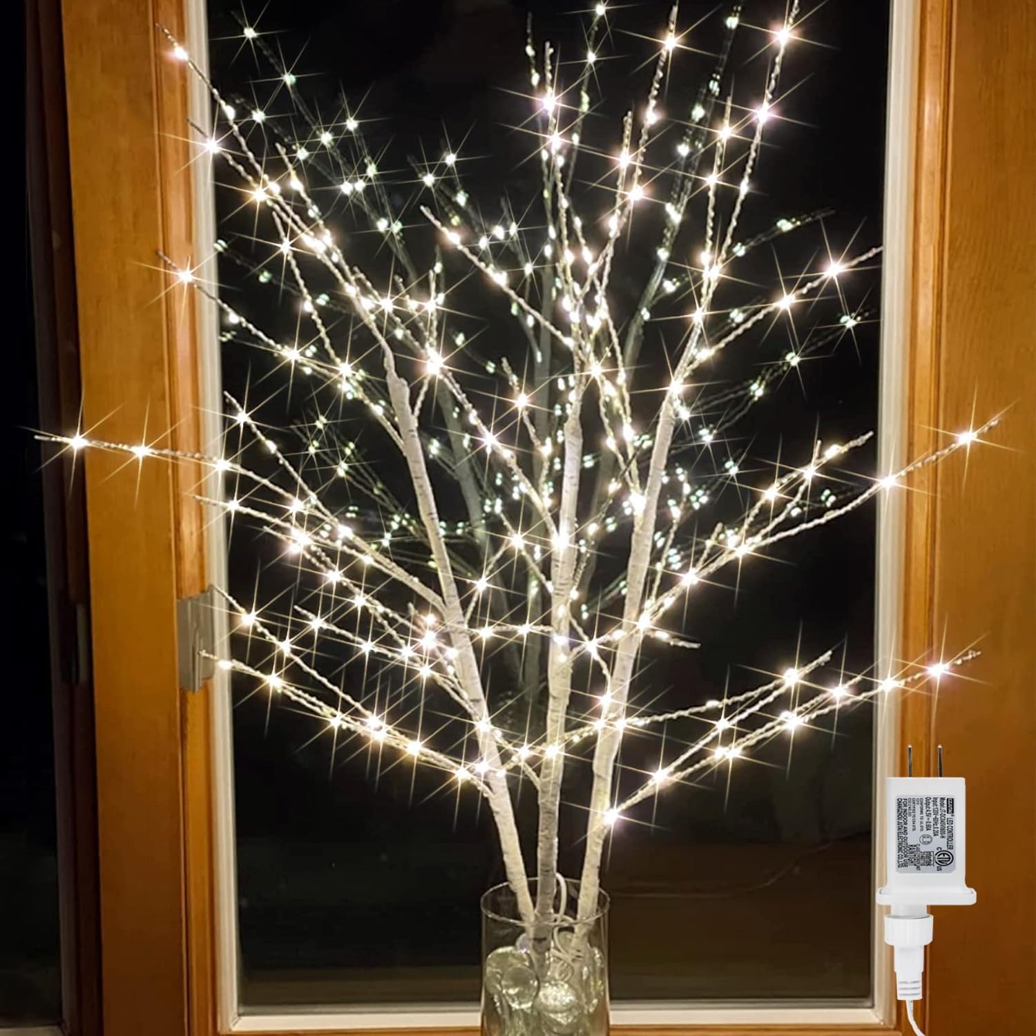 Bexdir Lighted Birch White Tree Branches 33IN 180LED with Ti deal at Amazon