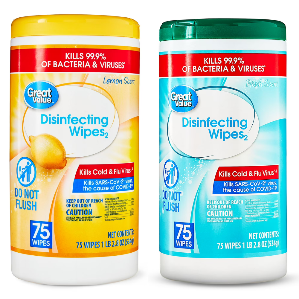 Great Value Disinfecting Wipes, 75 Count for ONLY $2.98 at Walmart