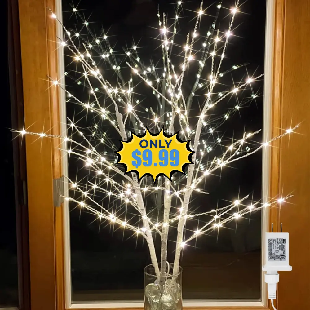 Bexdir Lighted Birch White Tree Branches Deal: Save 33%