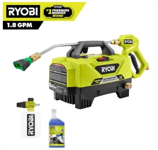 Home Depot Home Pick: RYOBI 1.8 GPM Automotive High Flow Pressure Washer for $169 (11% Off) at Home Depot