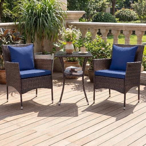 Walmart Patio & Garden Pick: Costway 3PCS Patio Wicker Bistro Set with 2 for $104 (35% Off) at Walmart