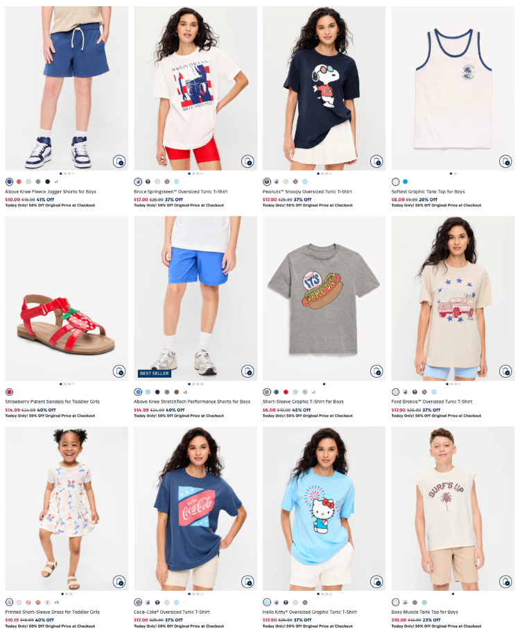 Shop For the Fam Fourth of July Styles Up to 50% Off at Old Navy