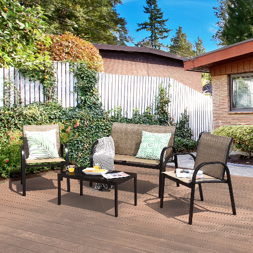Walmart Patio & Garden Pick: Costway 4 PCS Patio Furniture Set Sofa Coffee for $139 (33% Off) at Walmart