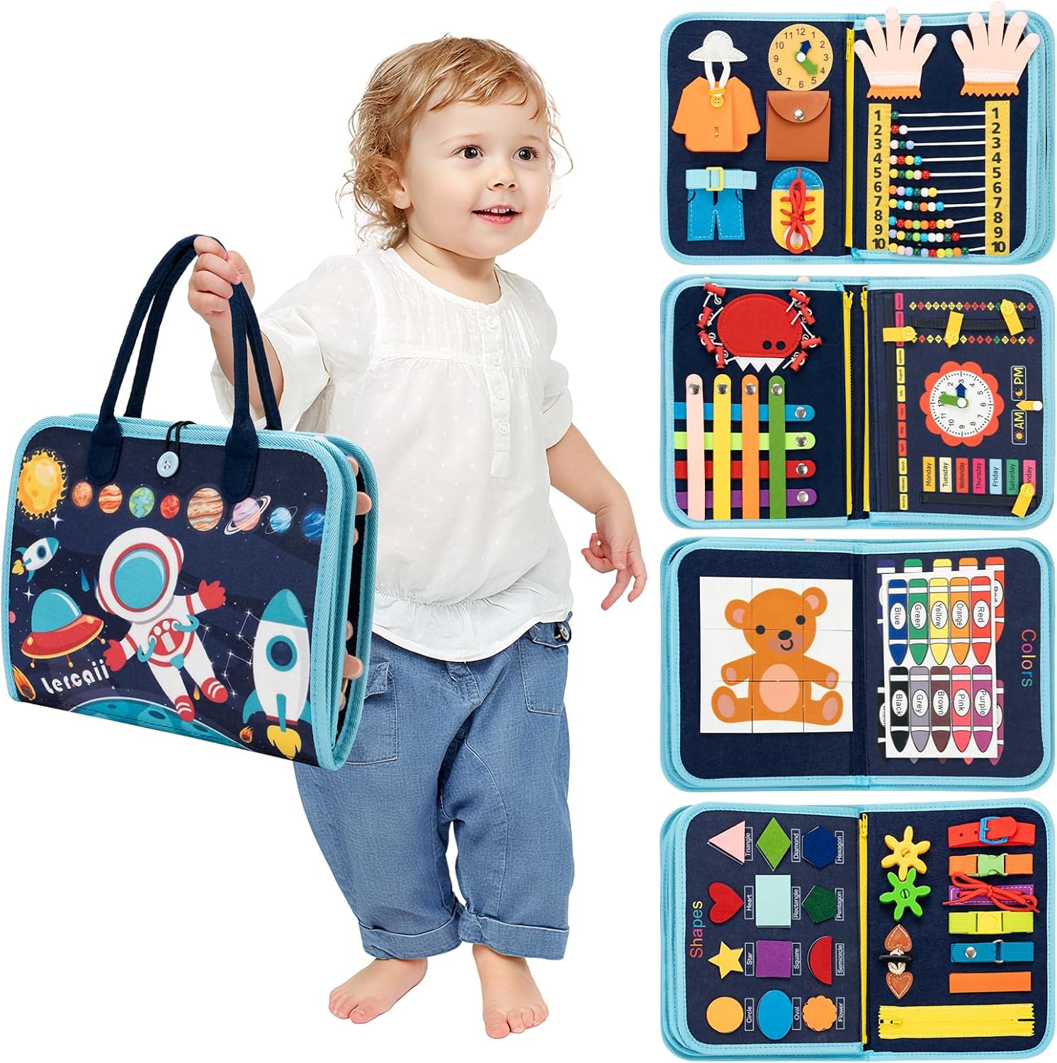 Lercaii Toddler Busy Board Book Montessori Toys,Sensory Book deal at Amazon