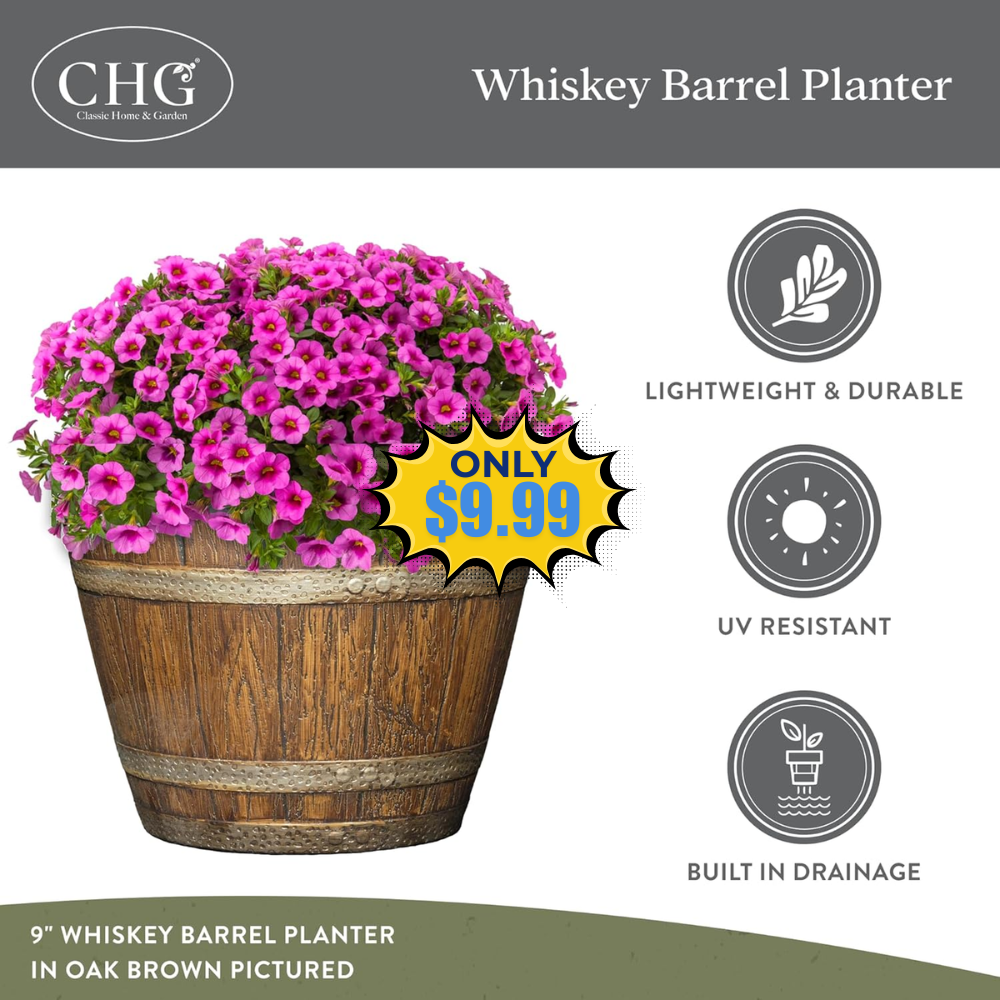 Whiskey Barrel Planters Deal: Save 55%