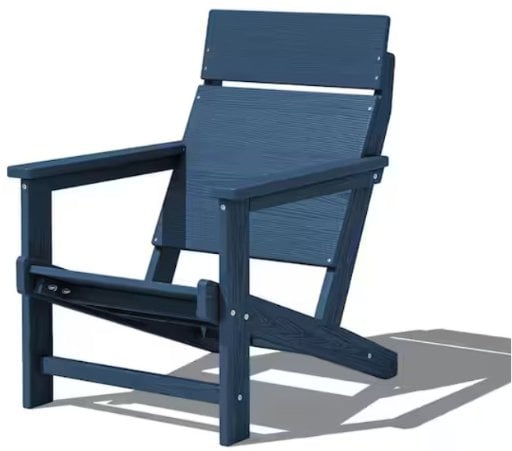 Home Depot Patio & Garden Pick: Jearey HDPE Woodgrain Panel-Back Adirondack for $62 (36% Off) at Home Depot