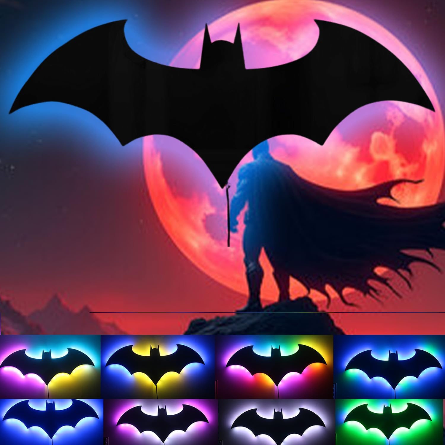 AKLOPE Superhero LED Lamp Decor Night Light with 16 Colors R deal at Amazon