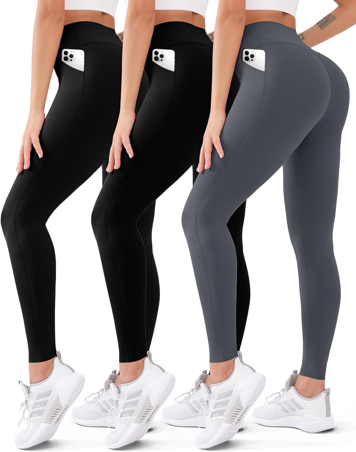 3 Pack High Waisted Leggings for Women Butt Lift Tummy Control Yoga Pants Non for $22.99 at Amazon
