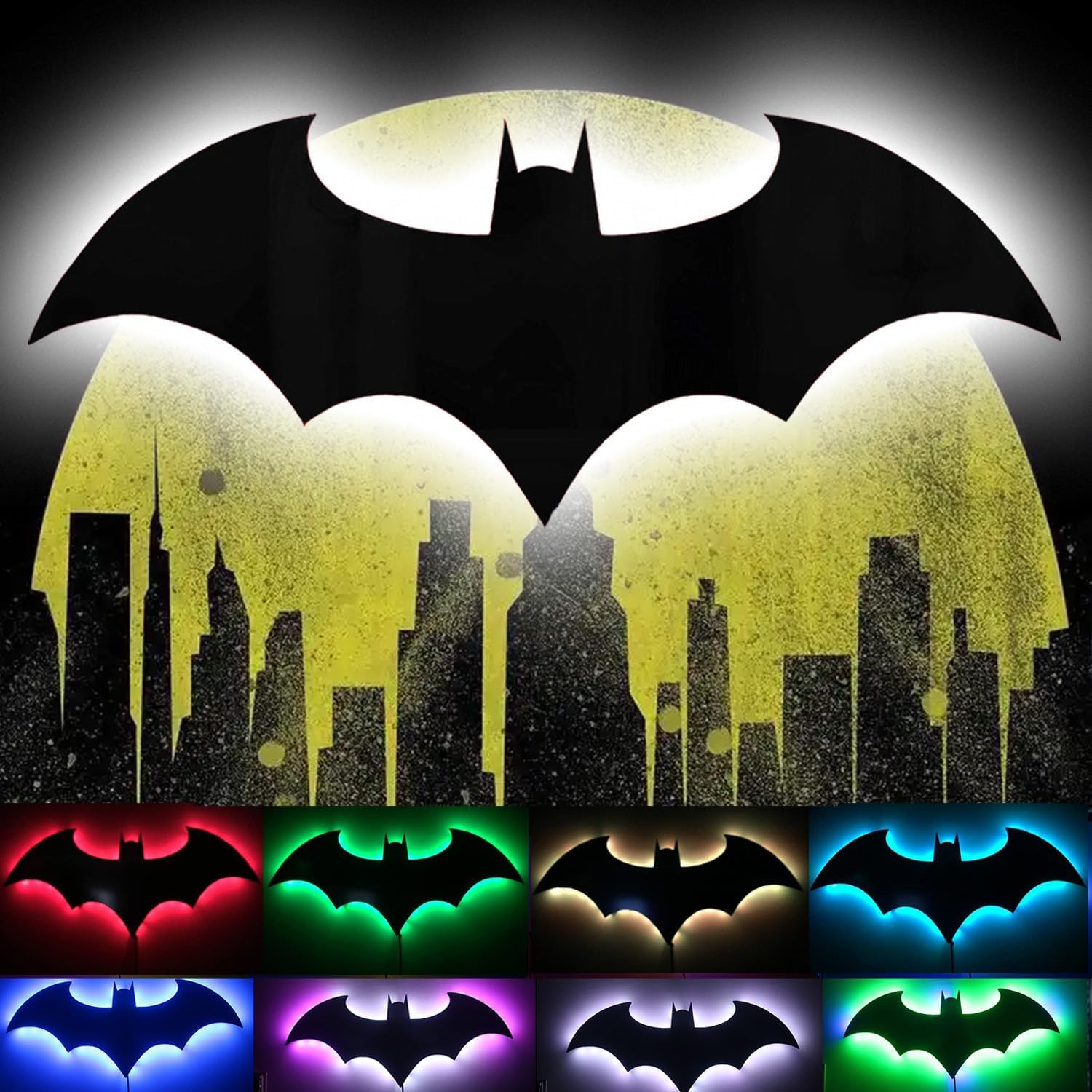 LED Bat Night Light Superhero Cool Signal Lamp with 16 Color deal at Amazon