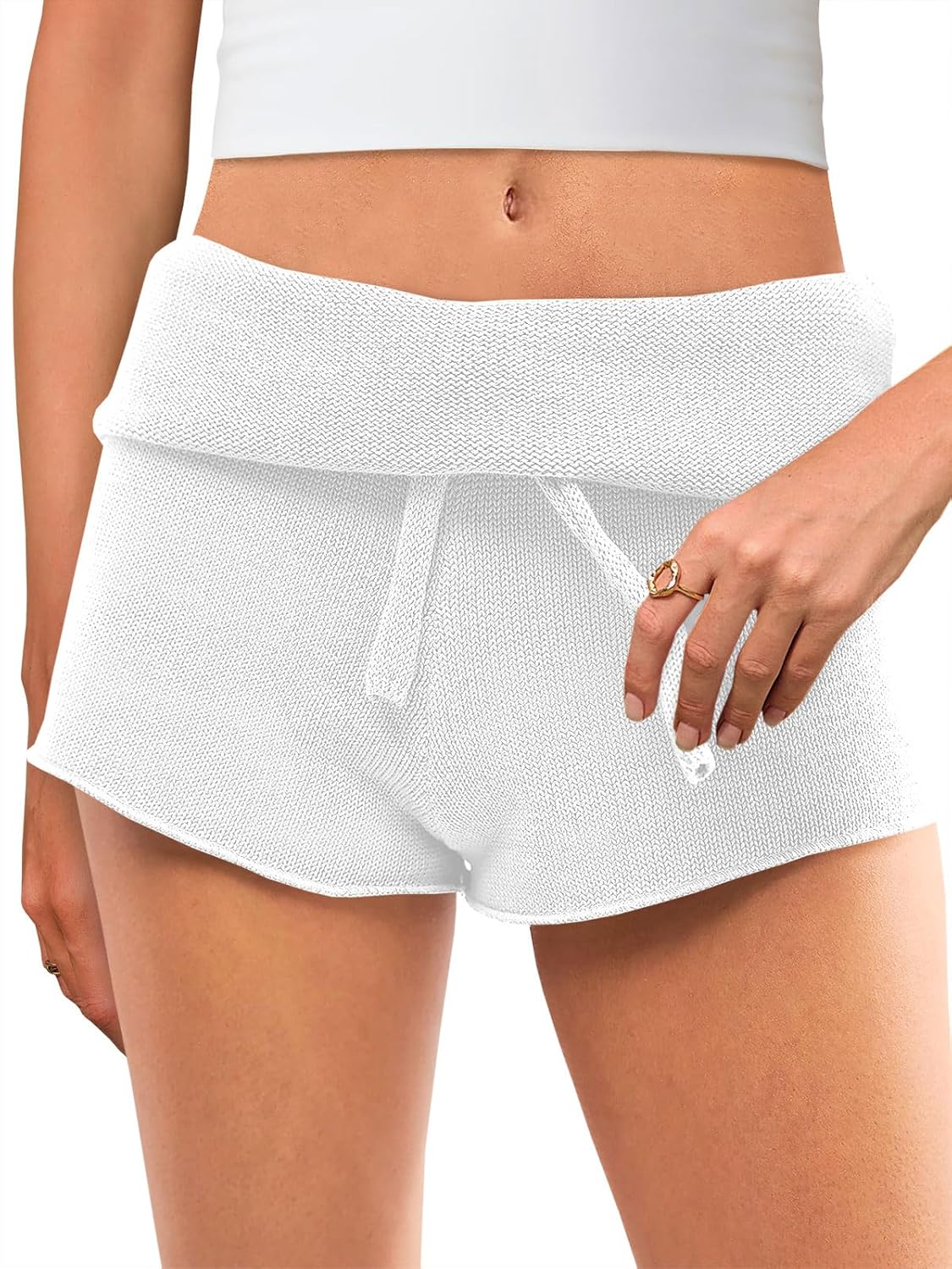 Saodimallsu Womens Foldover Lounge Shorts High Waisted Draws deal at Amazon
