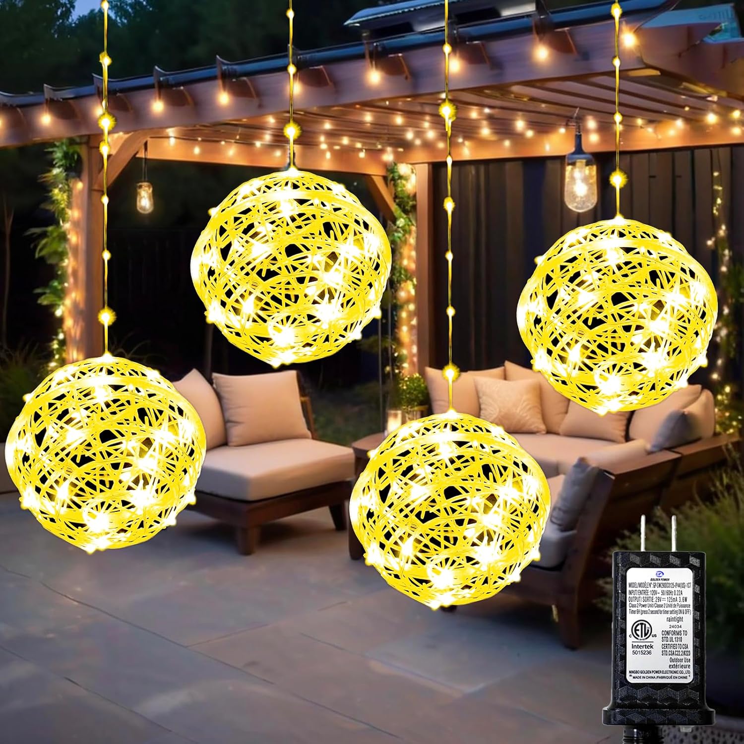 WISEgham Christmas Ball Lights - Outdoor Tree Globe String L deal at Amazon