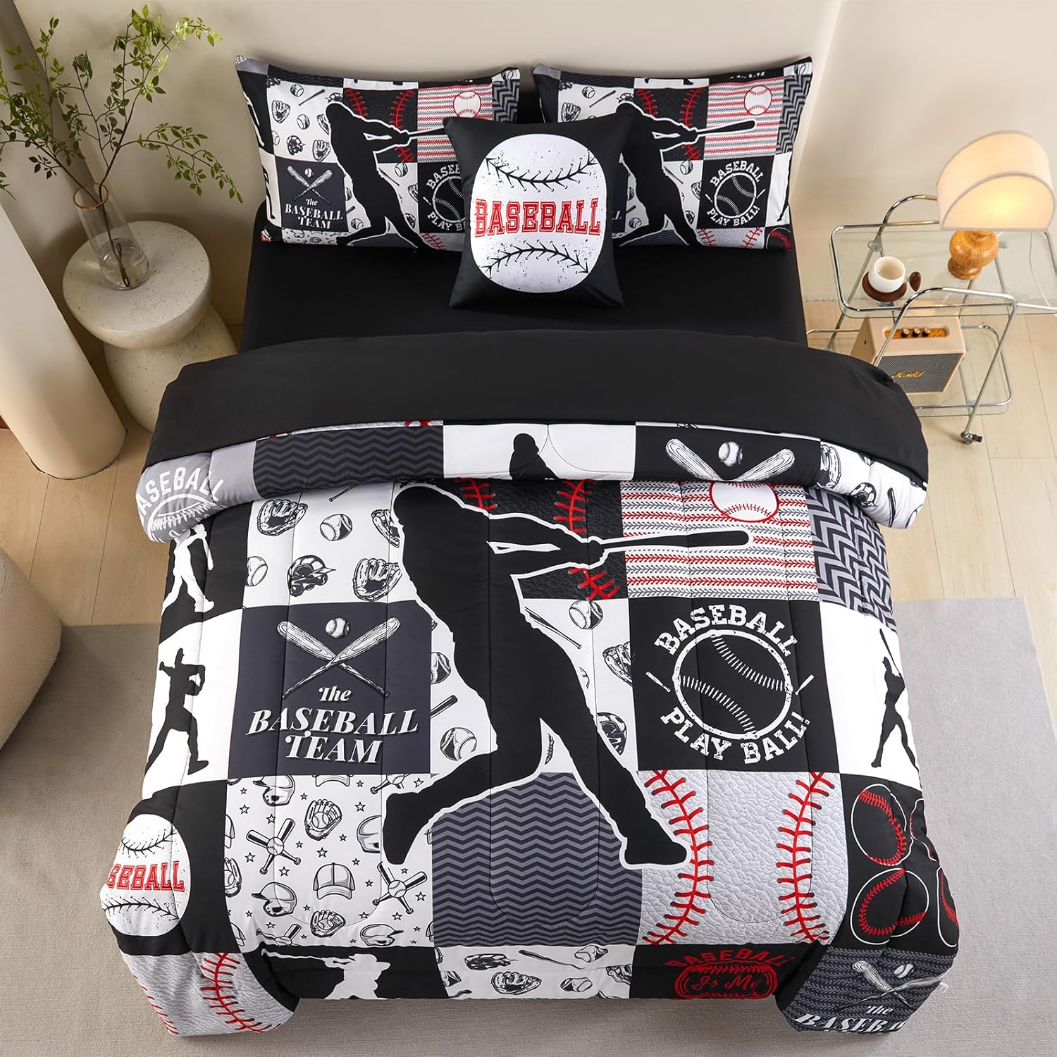 ASKOTU 4 Pcs Twin Bedding Set for Boys, Baseball Sports Boys deal at Amazon