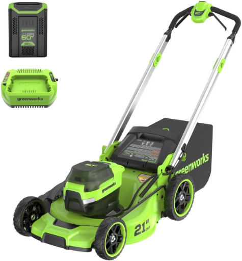 Walmart Home Pick: Greenworks 60V 21″ Push Lawn Mower with 5.0 Ah Battery & for $296 (25% Off) at Walmart