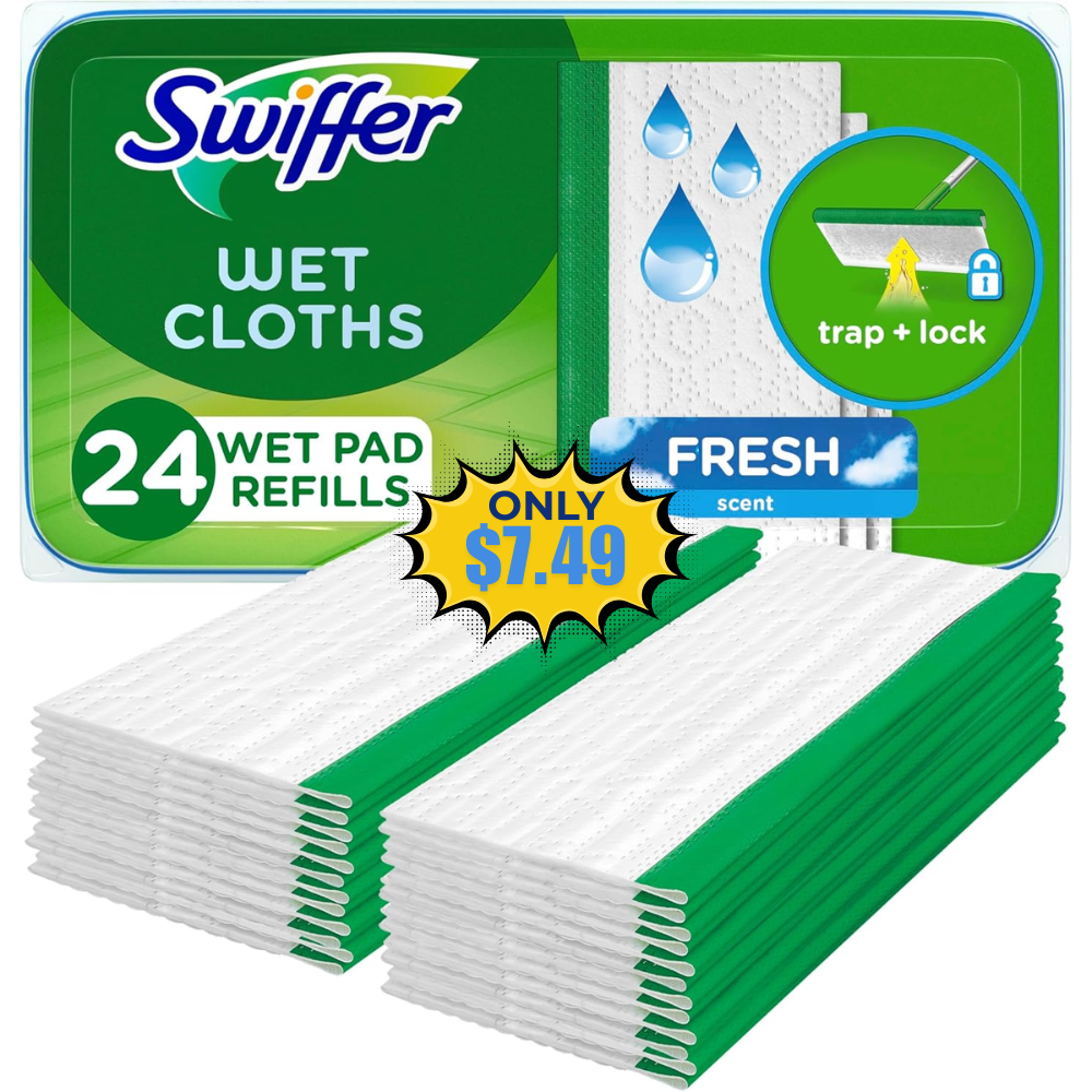 Swiffer Sweep + Mop Wet Pads Refill 24ct Deal: Save 49%