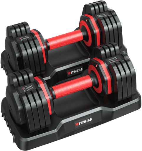 Walmart Daily Pick: GIKPAL 50lb 5-in-1 Adjustable Dumbbells w/ Rack 2-Pack for $129 (24% Off) at Walmart
