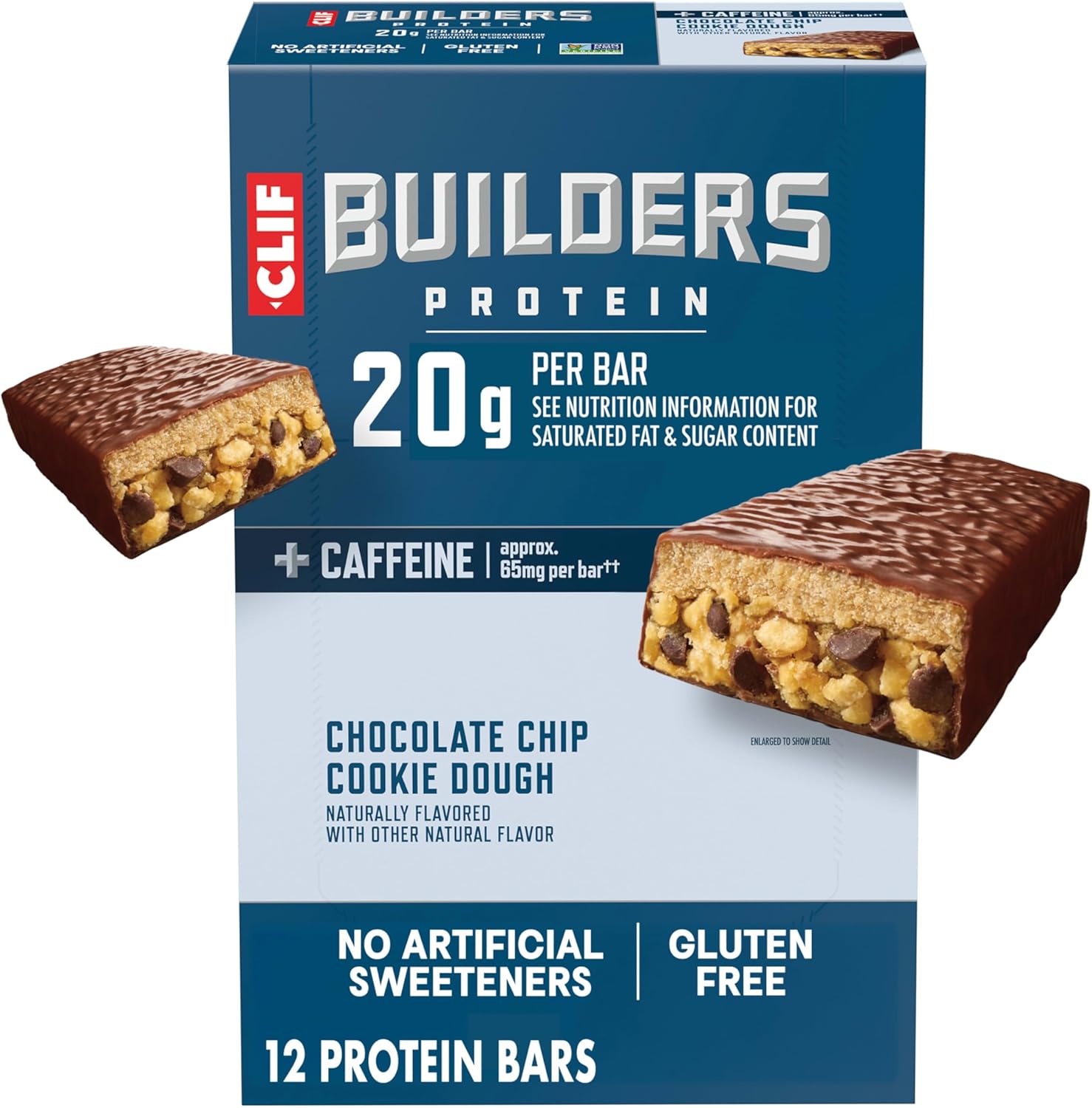CLIF BUILDERS + Caffeine Protein Bars - Chocolate Chip Cooki deal at Amazon