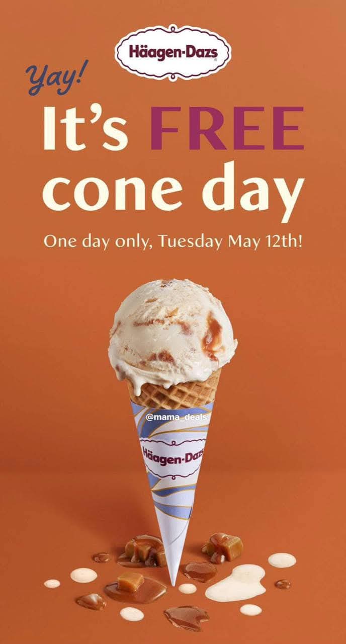 Free Mini Cone Day at Häagen-Dazs on May 12th