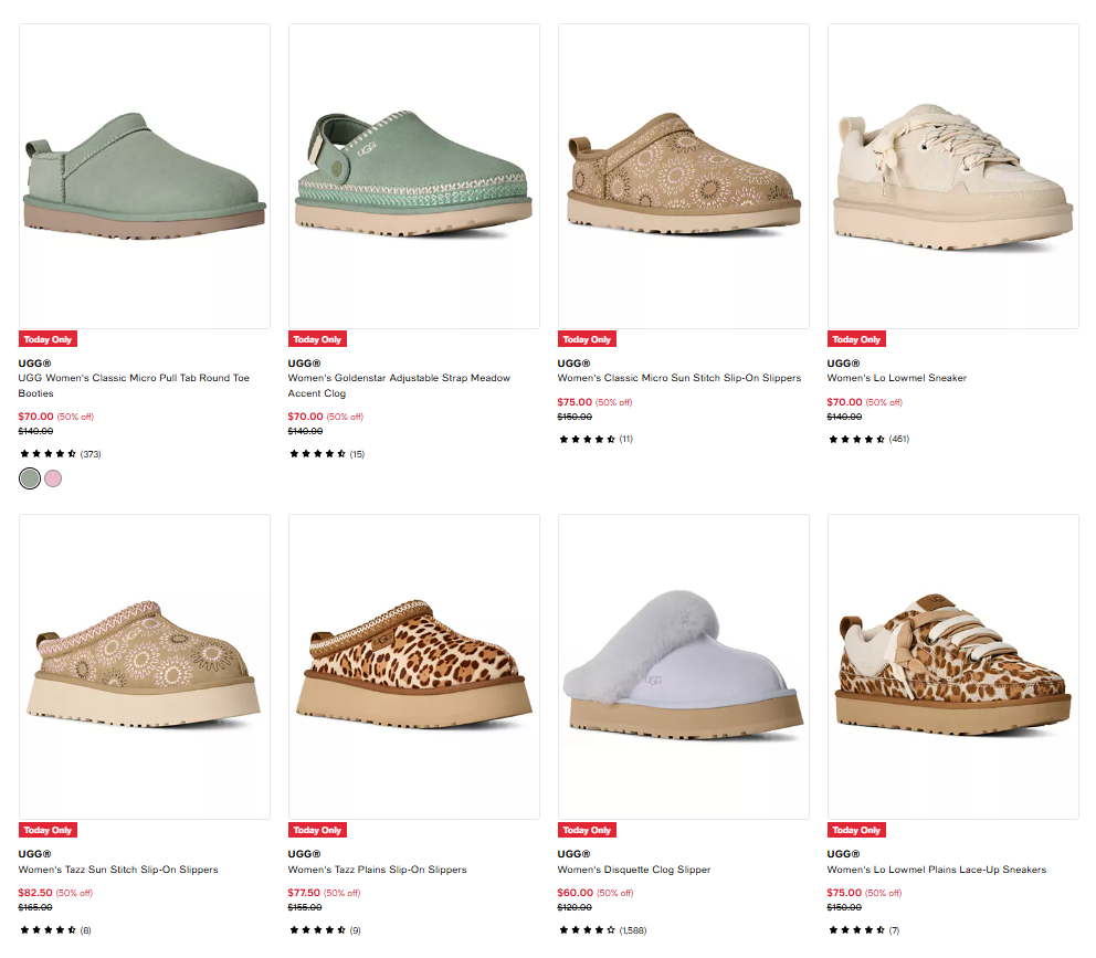 UGG Women’s Slippers & Shoes Sale: Up to 50% Off at Macy’s